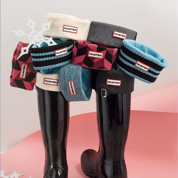 Hunter Accessories - 🆕Hunter Geometric Dazzle Tall Fleece Welly Socks